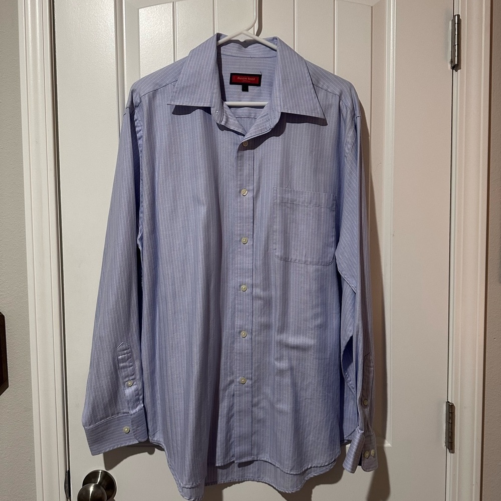 Austin Reed Blue Casual Button Down Shirt I Size Large I Preppy, Business Casual